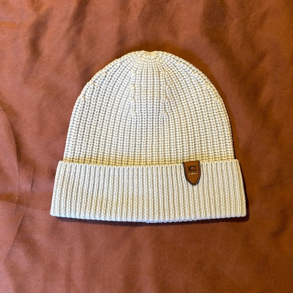 Light Grey Coach Beanie
